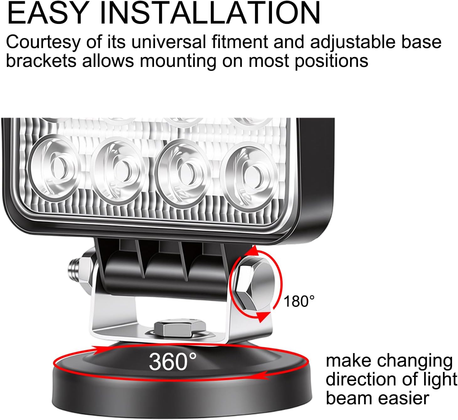 Lampa, lumina pentru masina, 48W, 12/24V, 6000K, 11cm