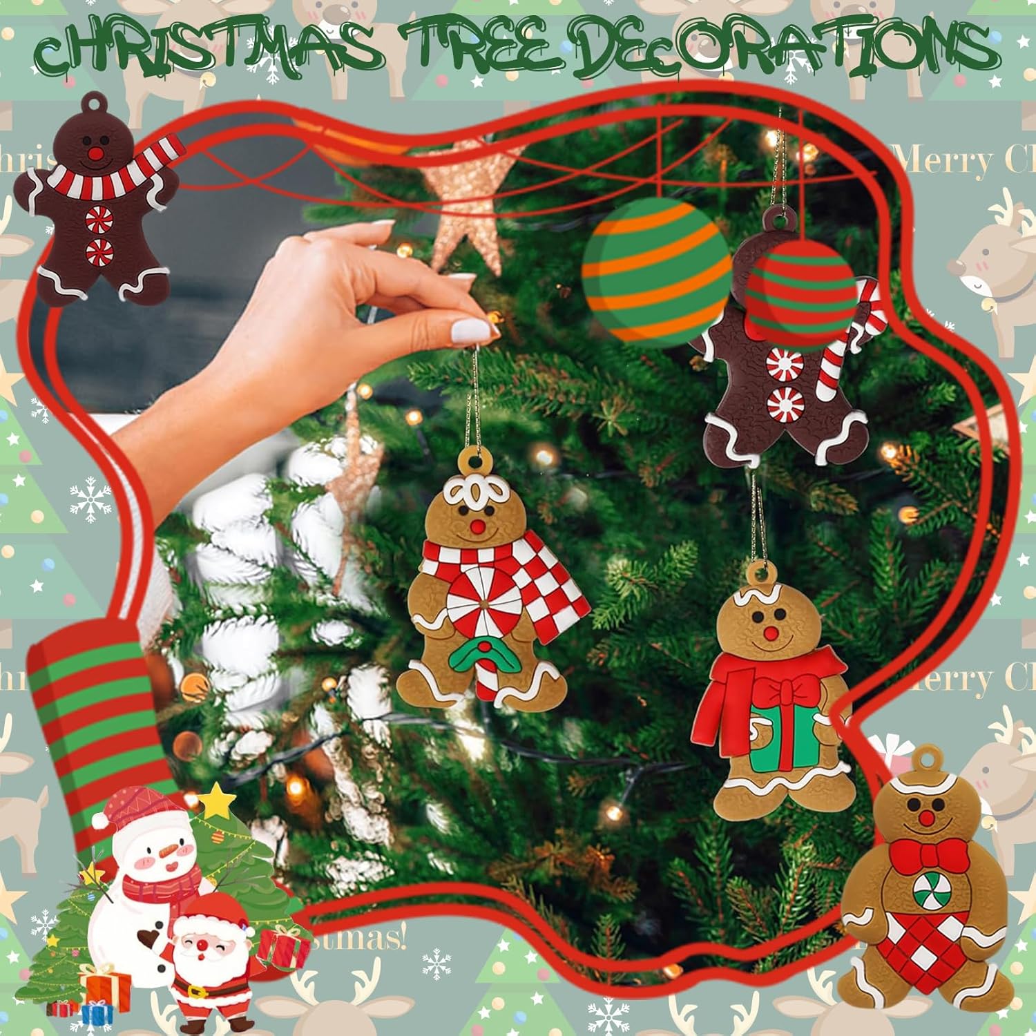 Decoratiuni brad, Ornamente Craciun, Gingerbread, Giusobg, set de 12