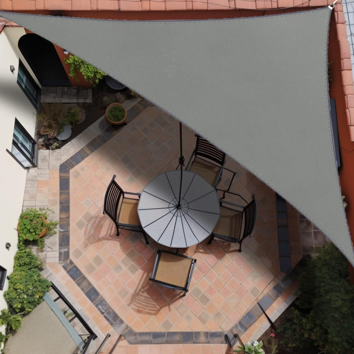 Copertina Triunghi impermeabila, 5x5x7.1m, gri