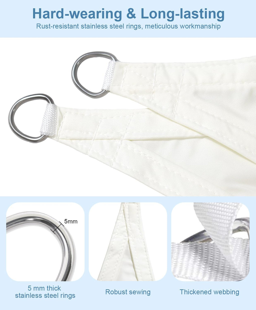 Copertina, protectie solara Love Story, Prelata Premium 3x 3 m, Crem alb