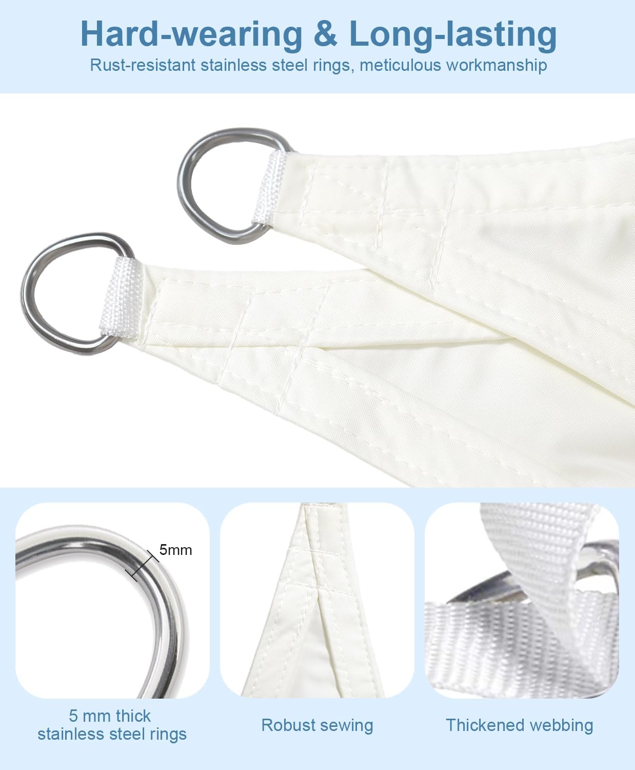 Copertina, protectie solara Love Story, Prelata Premium 3x 3 m, Crem alb