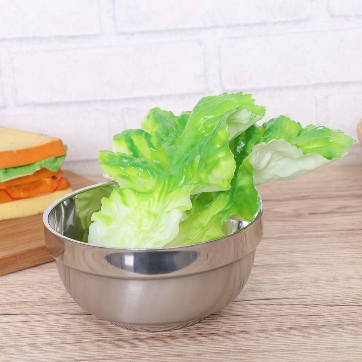 Set de 4 boluri inox 304, pereti dubli, 99g, 13x6.4cm