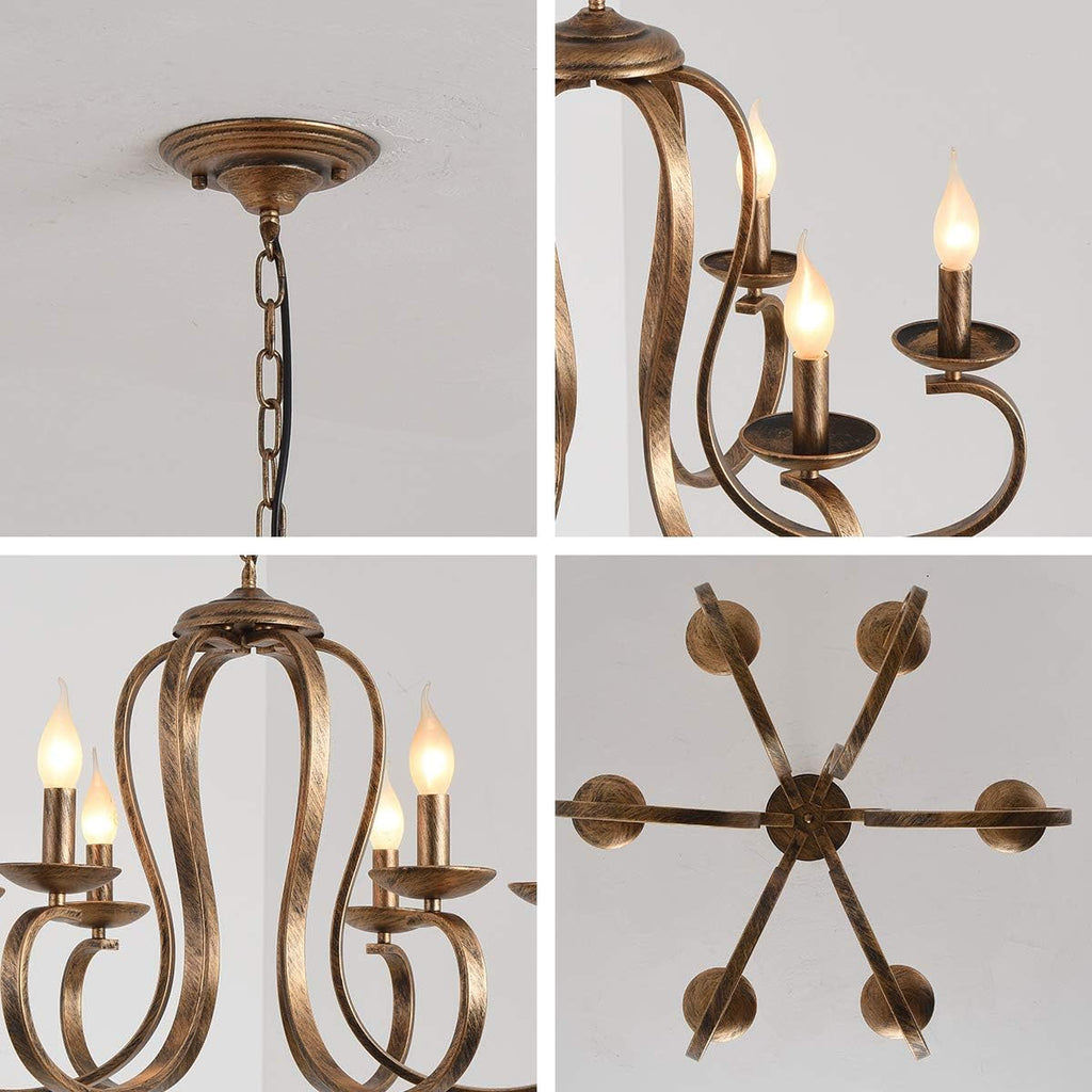 Candelabru, lustra rustica, Ganeed, retro, bronz periat