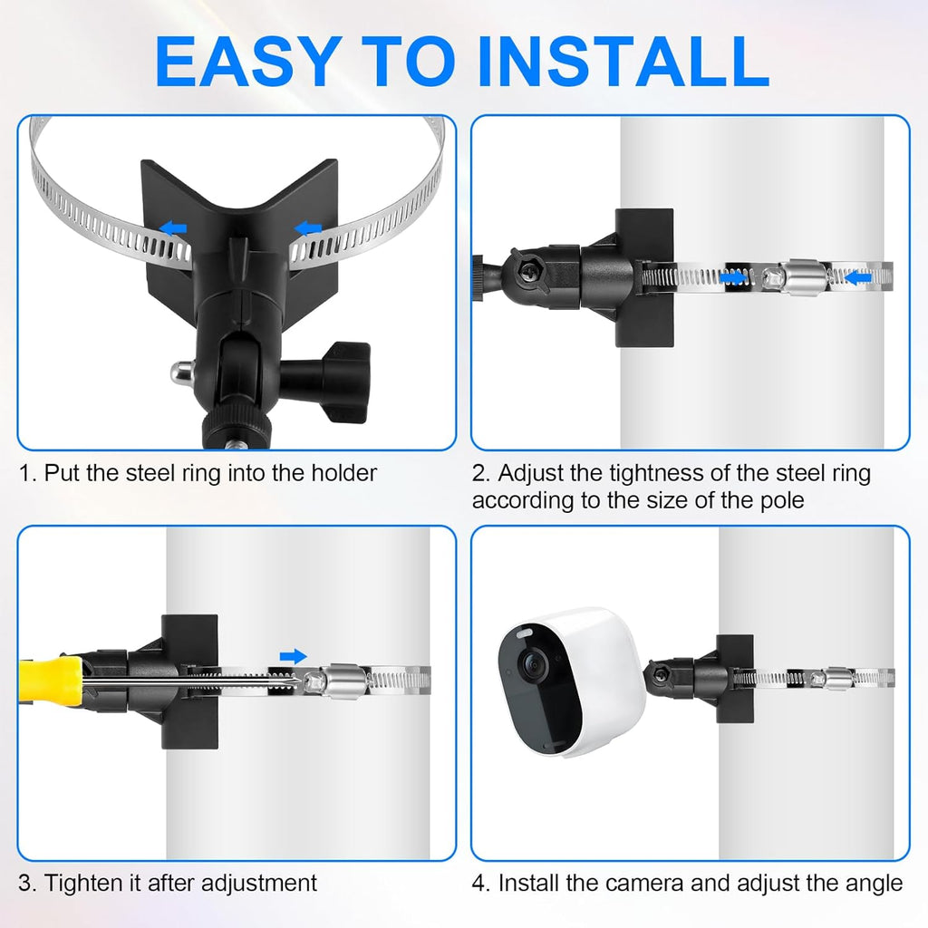 Suport fixare camera supraveghere, Zocipro, pe stalp
