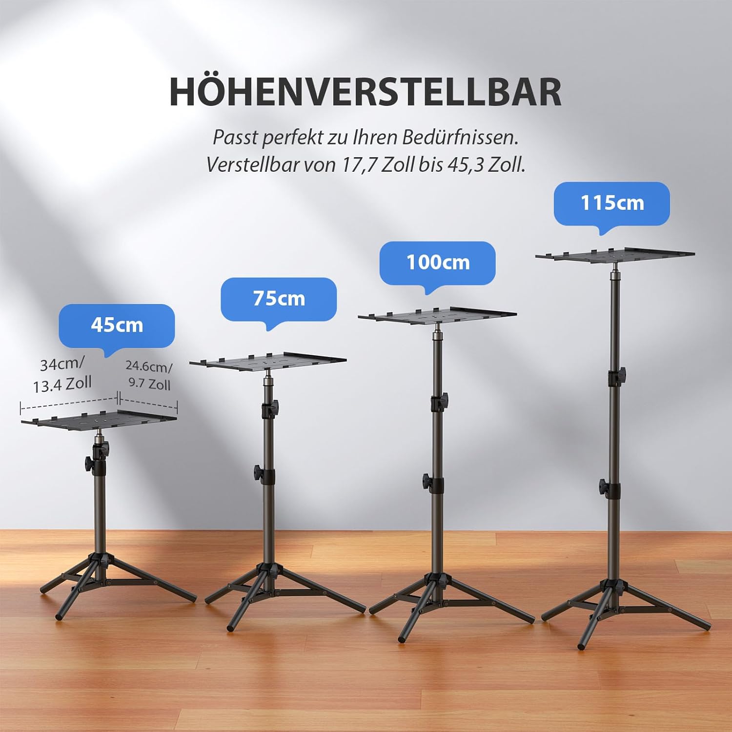 Stand laptop, proiector, tableta, dj, trepied multifunctional reglabil 45-115cm, max 10kg