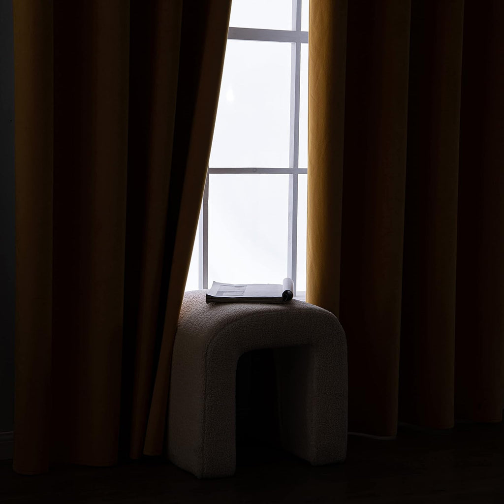 Draperii decorative, perdele opace 100% catifea, EMEMA, 140x175cm Set de 2, portocaliu