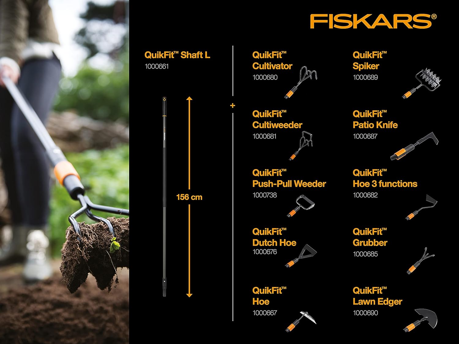 Cultivator cu 3 dinti Fiskars