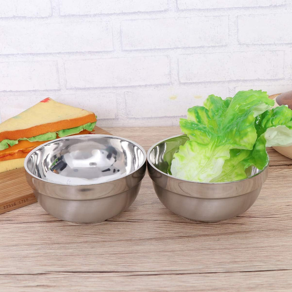 Set de 4 boluri inox 304, pereti dubli, 99g, 13x6.4cm