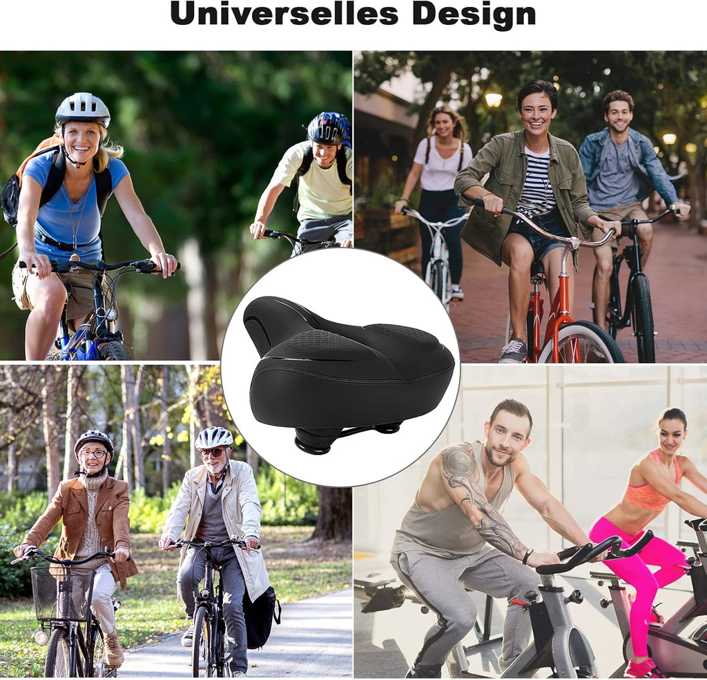 Șa de bicicletă ergonomică și extra lată TONBUX, cu spumă de memorie și suspensie