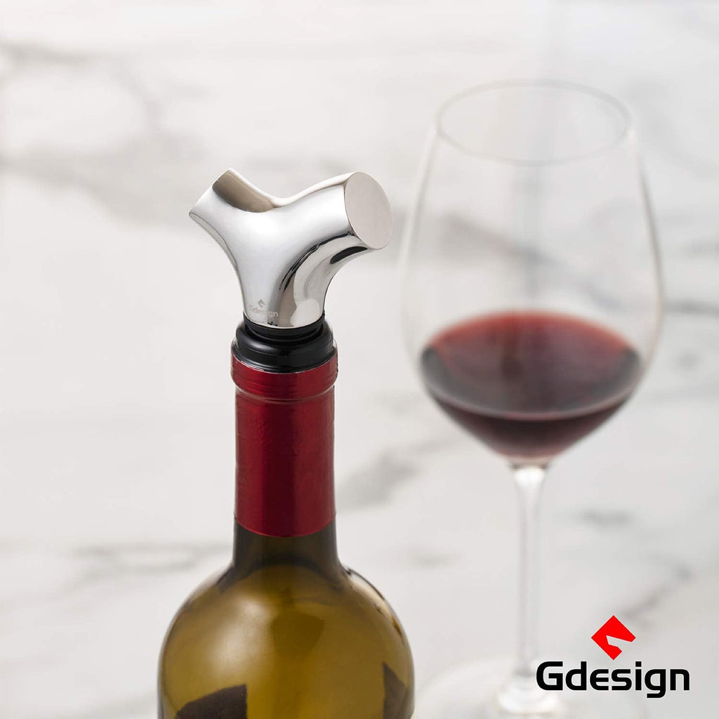 Set cadou desfacator sticle vin, Gdesign, dop , taietor folie, suport