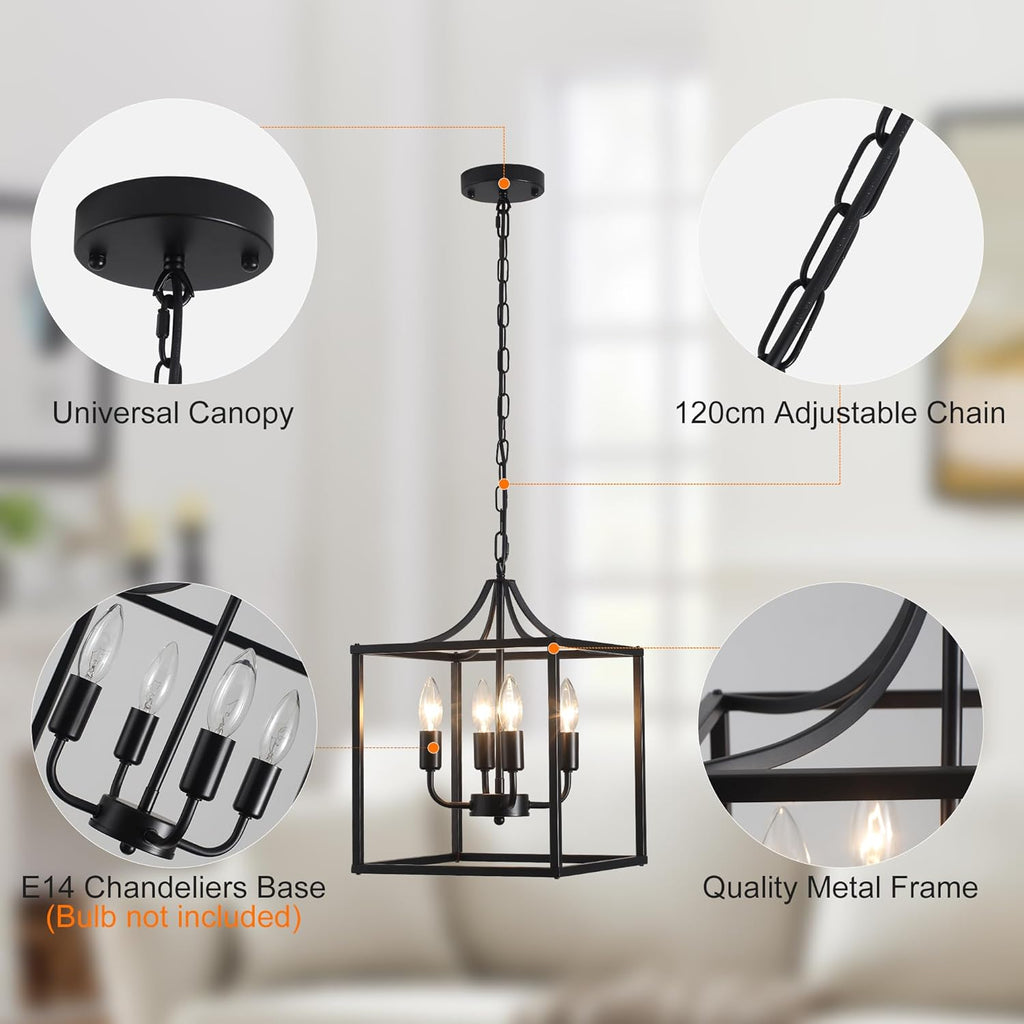 Candelabru Qcyuui model industrial 4 brate