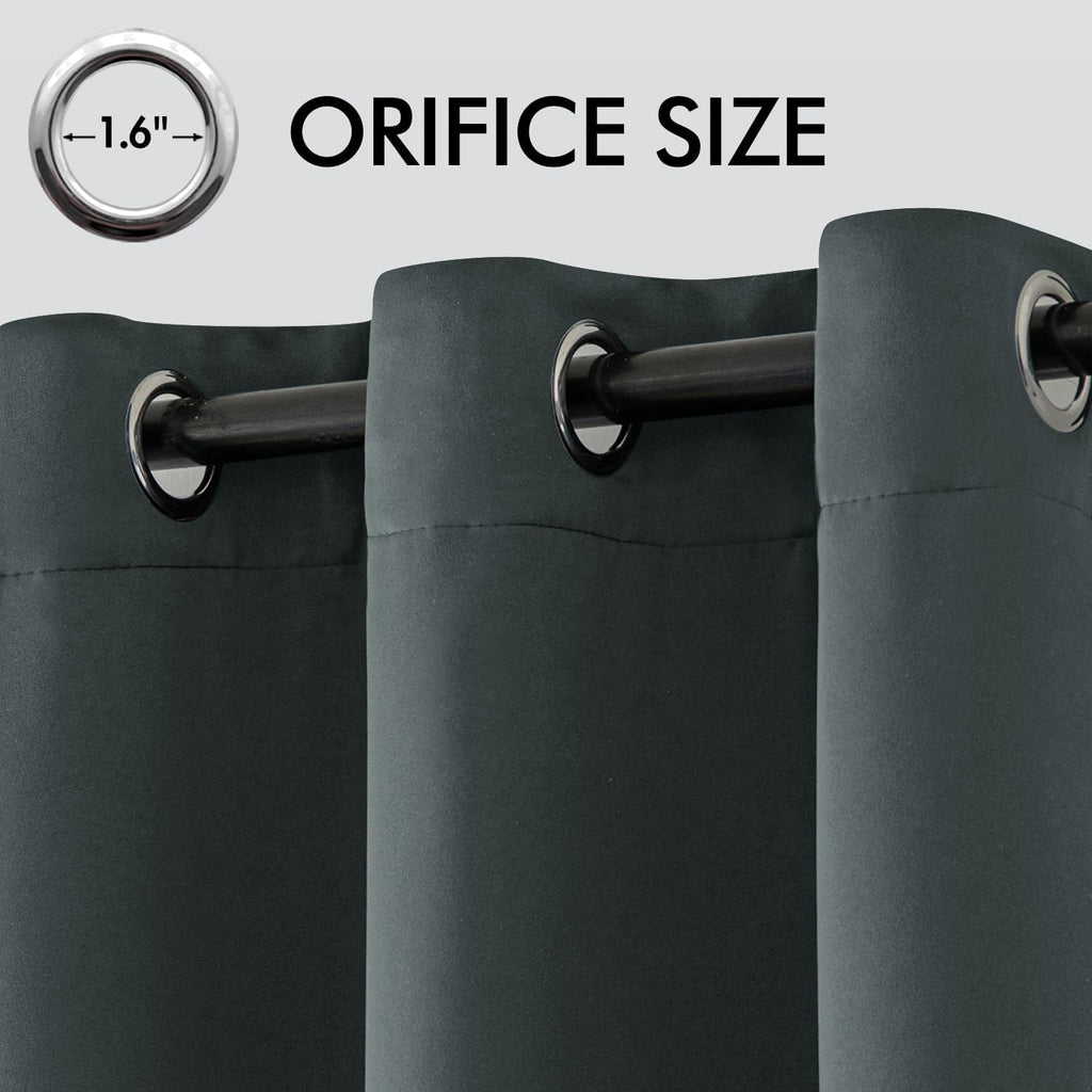 Draperie opaca Emema, blackout, dublu strat, termala, 132x260cm, gri inchis