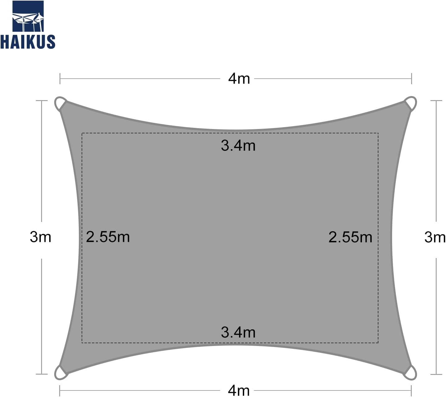 Copertina HAIKUS Premium 3x4 m, gri