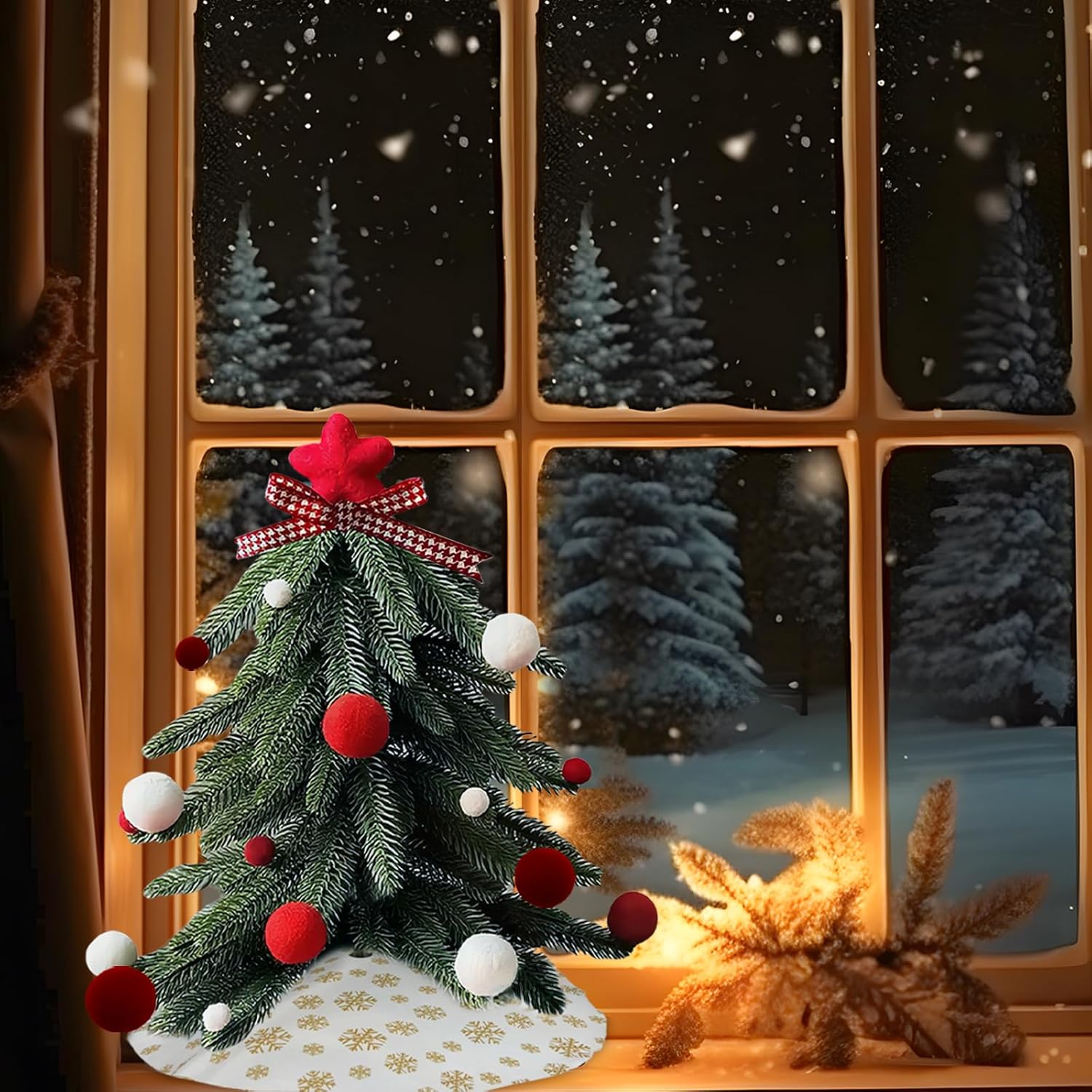 Brad Craciun artificial 40cm cu ornamente