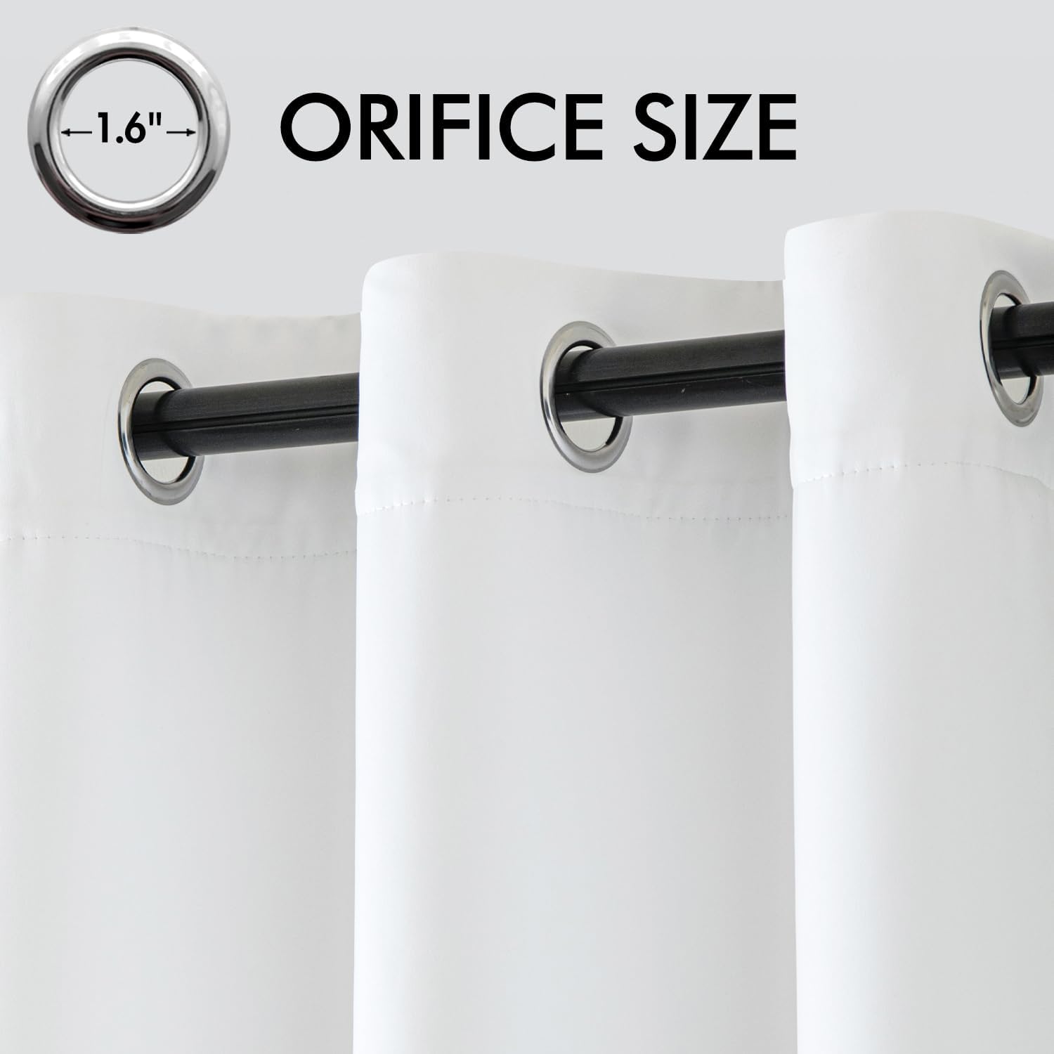 Draperie Emema, termal, dublu strat, blackout, 132x260cm, alb