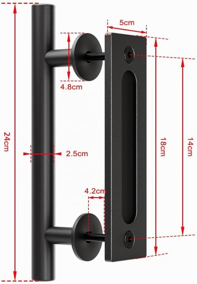 Maner usa glisanta, negru sau argintiu, 24 cm