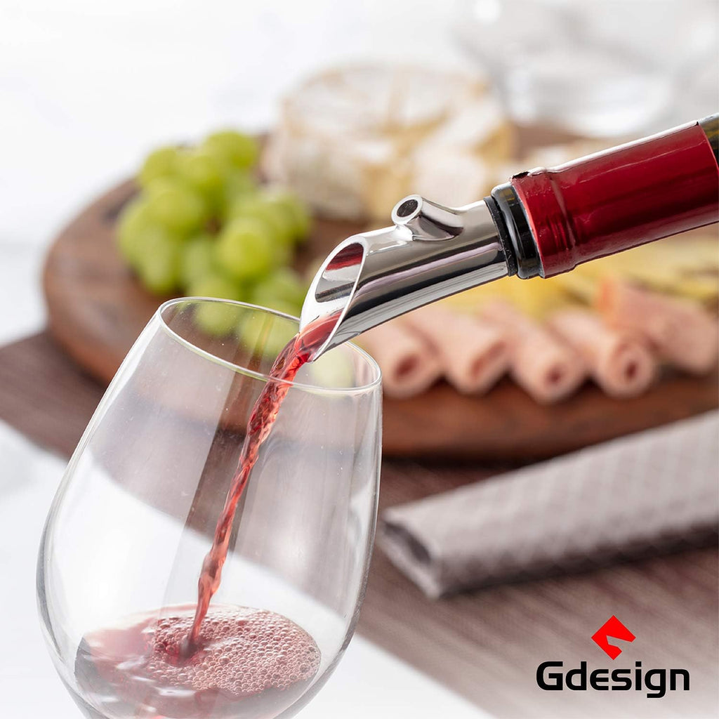 Set cadou desfacator sticle vin, Gdesign, dop , taietor folie, suport