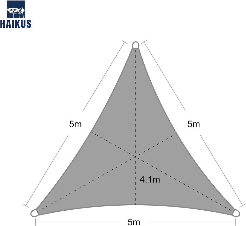 Copertina HAIKUS Premium 5x5x5 m, triunghiulara, alb