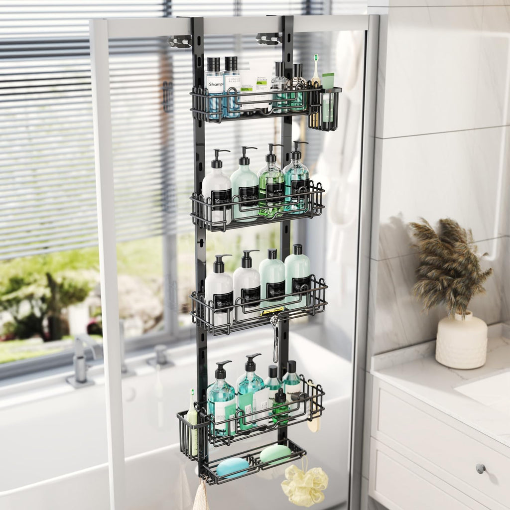 Organizator universal pe usa, 5 nivele, 28 agatatoare, negru