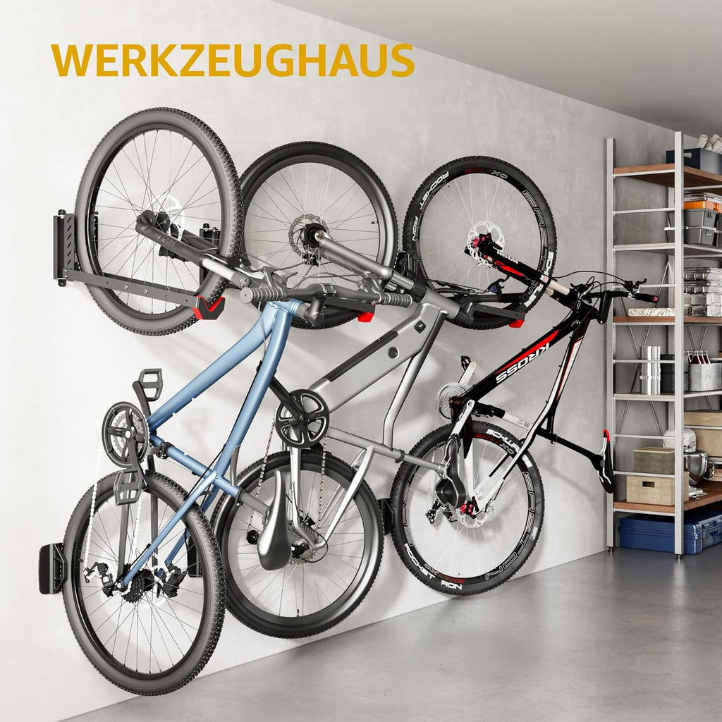 Set de 2 suport bicicleta perete, reglabil, Monteck, max 35kg