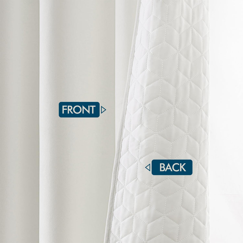 Draperie opaca Emema, blackout, dublu strat, termala, 132x260 cm, alb
