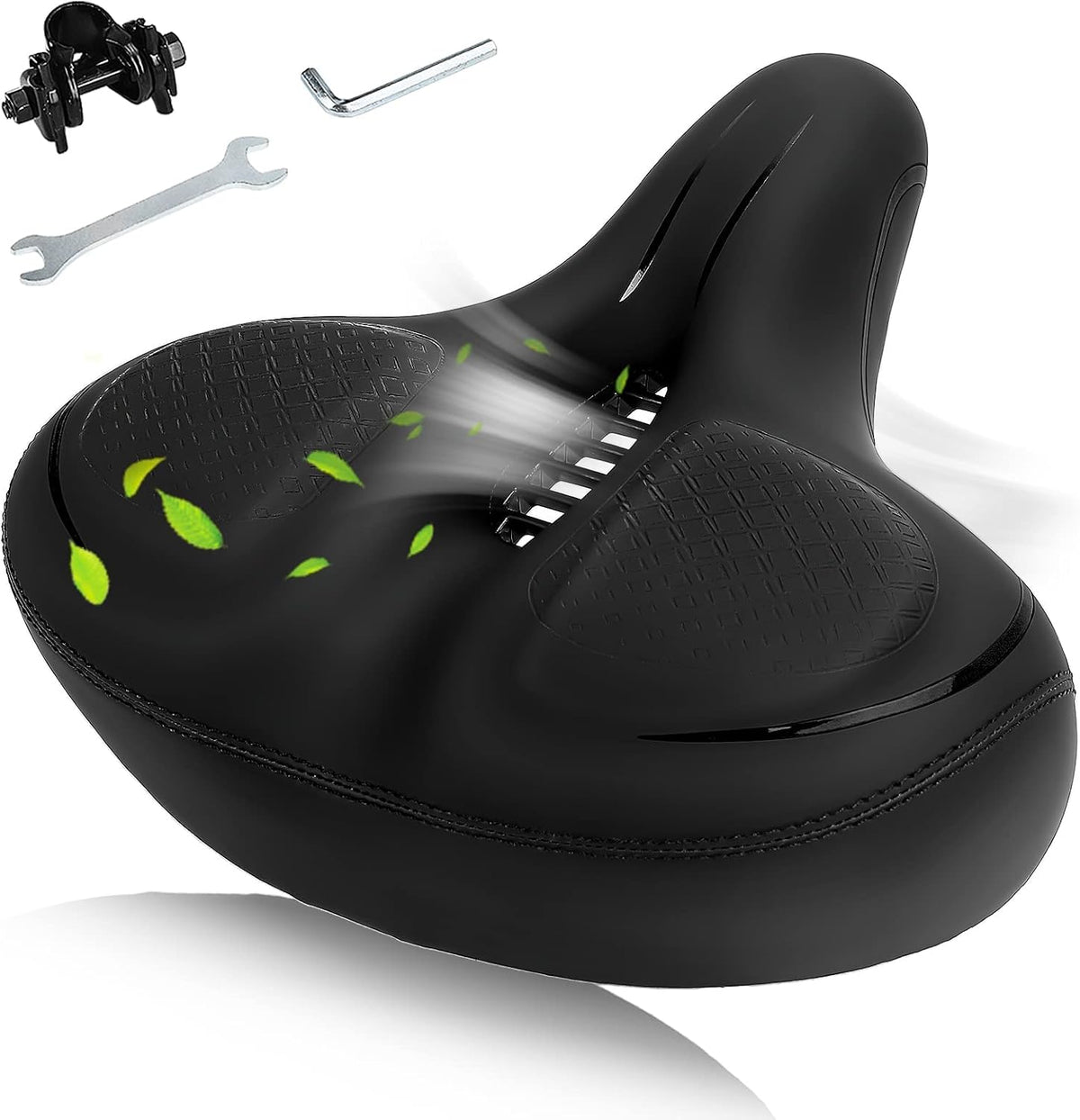 Șa de bicicletă ergonomică și extra lată TONBUX, cu spumă de memorie și suspensie
