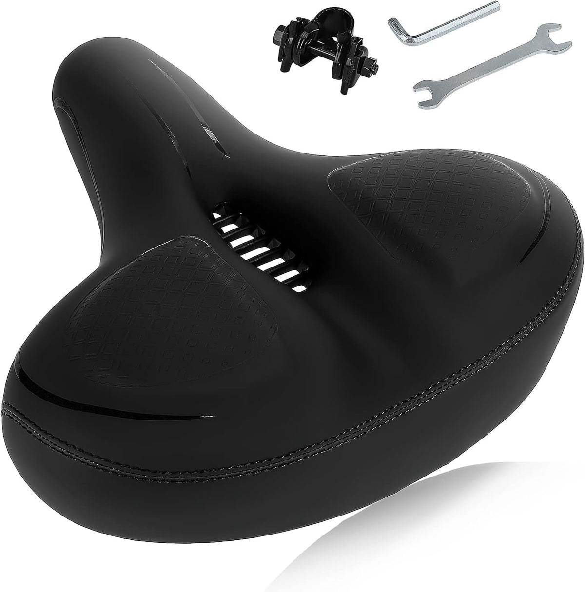 Șa de bicicletă ergonomică și extra lată TONBUX, cu spumă de memorie și suspensie
